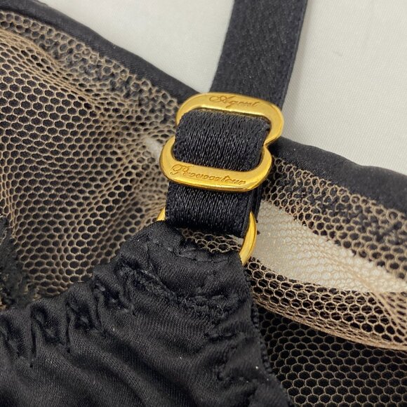 Agent Provocateur Evalyne Black Silk Bra 36B New/Defect - Picture 9 of 16